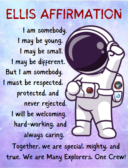 Ellis Affirmation with picture of astronaut