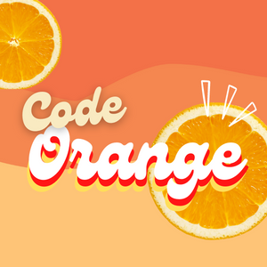 Orange fruit slices on orange background