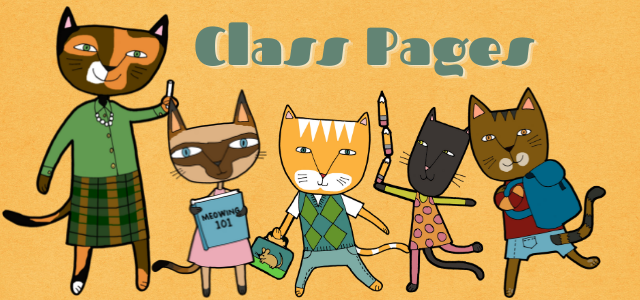 Class Pages teacher cat 4 student cats